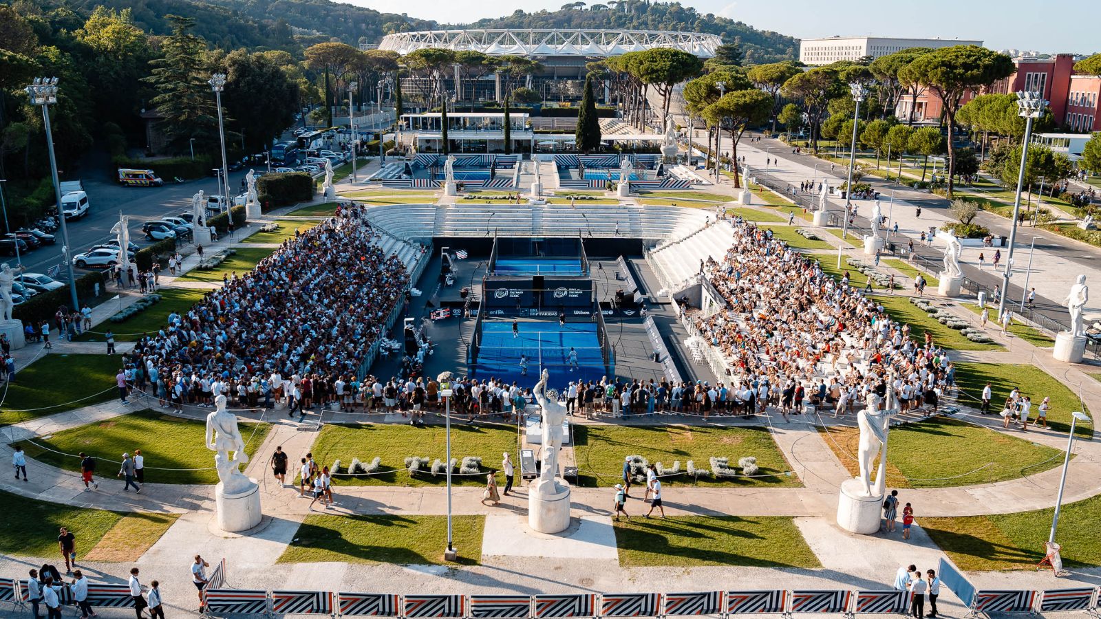 Padel-Court beim Italy Major in Rom, Symbolbild für ein Rekordspiel
